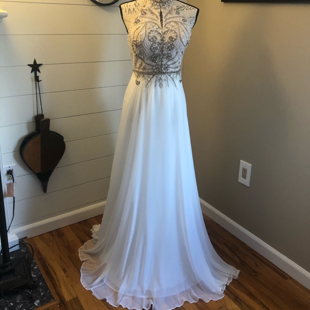 Magnificent Jovani Beaded Halter Gown